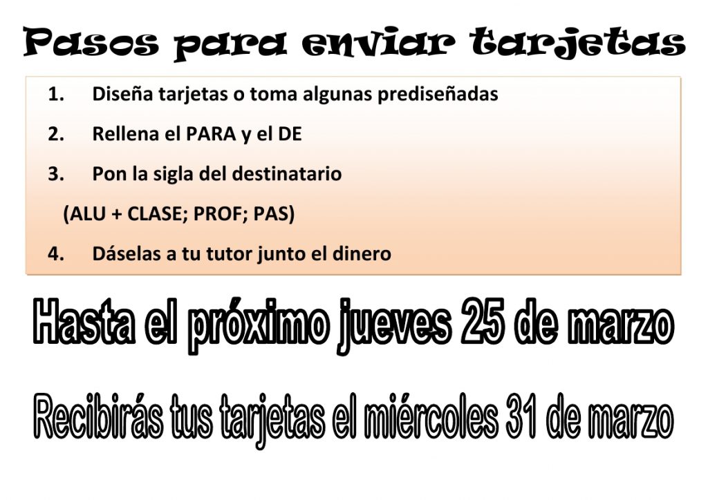 Pasos para enviar tarjetas 2021